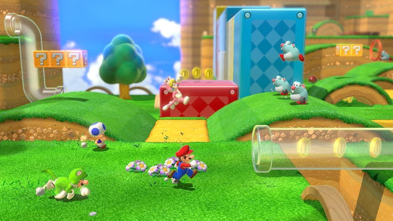 Alt view image 4 of 7 - Nintendo Switch White OLED Console with Super Mario 3D World + Bowsers Fury , NSO 12 Month Family Membership, MightySkins Console and Controller Skin Voucher, and 1 Year CPS Extended Warranty