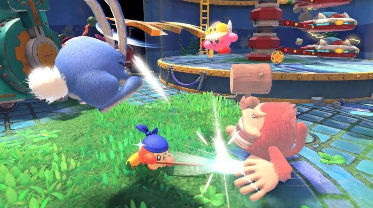 Alt view image 4 of 7 - Nintendo Switch White OLED Console with Kirby and the Forgotten Land, Surge Accessory Gaming Kit, MightySkins Console and Controller Skin Voucher, and 1 Year CPS Extended Warranty