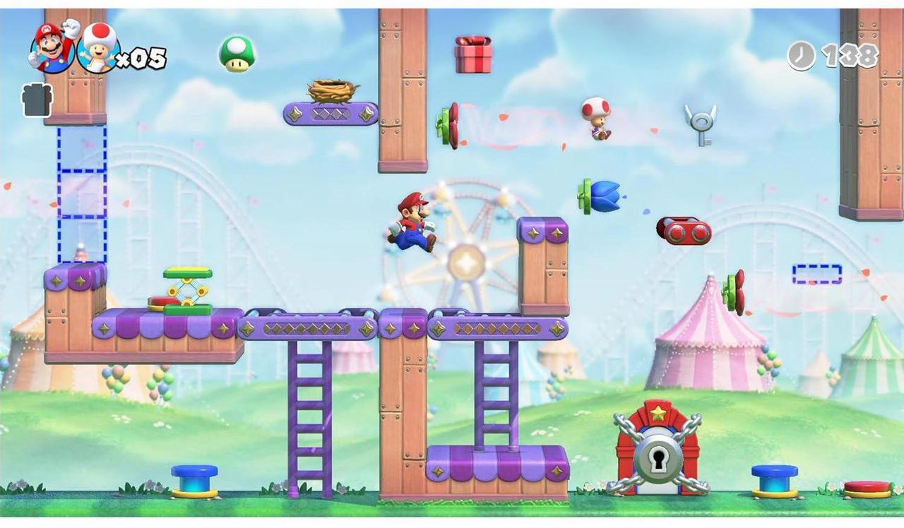 Alt view image 4 of 7 - Nintendo Switch White OLED Console with Mario vs. Donkey Kong, Nintendo $20 eShop Gift Card, MightySkins Console and Controller Skin Voucher, and 2 Year CPS Extended Warranty