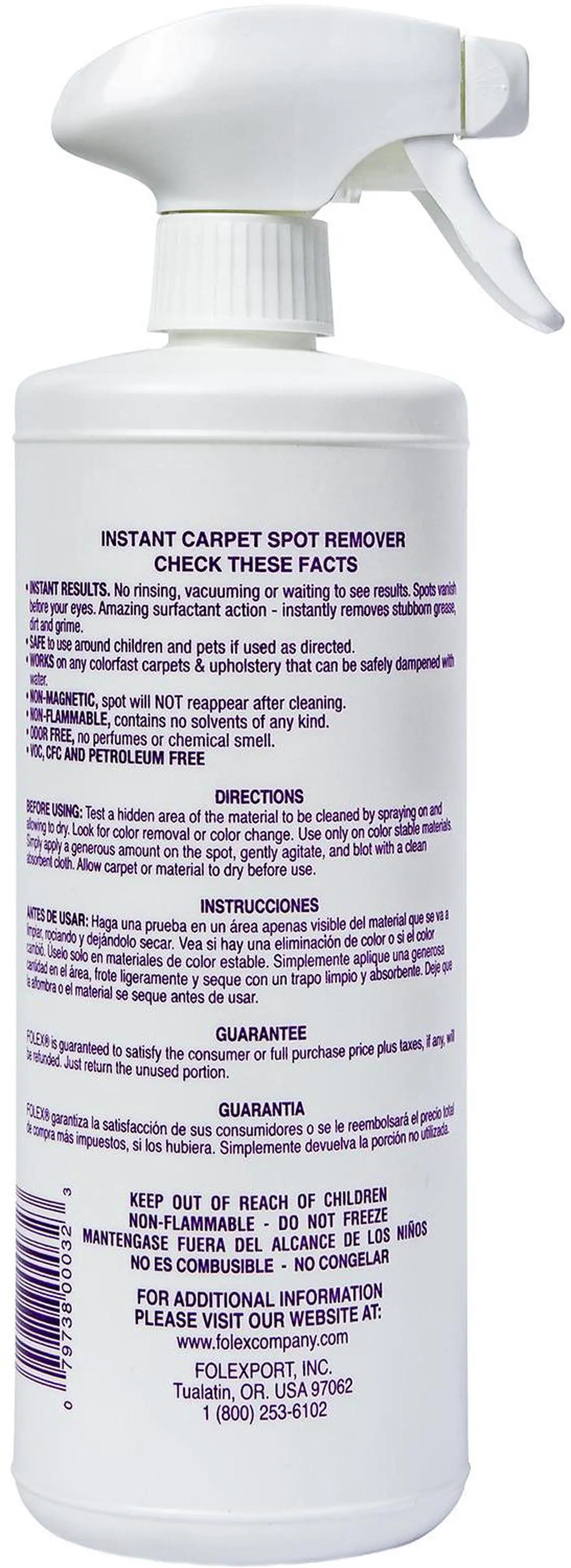 Alt view image 2 of 5 - FOLEX Instant Carpet Spot Remover 32 oz  Powerful Stain Remover for Carpets, Upholstery & Rugs  Eliminates Pet Stains, Grease, Red Wine, Food, Makeup & More  With Reusable Cleaning Cloth  5 Pack