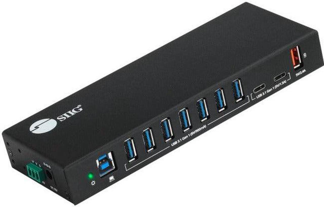 Alt view image 10 of 17 - SIIG AC IDUS0811S1 10PT Industrial USB Gen 1 Hub w Dual USBC  65W Charging