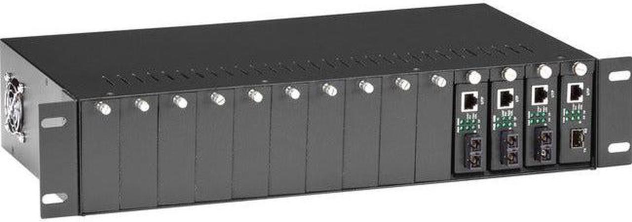 Alt view image 6 of 8 - Black Box LHGC-RACK Copper to Fiber Media Converter Chassis - 2U 14-Slot
