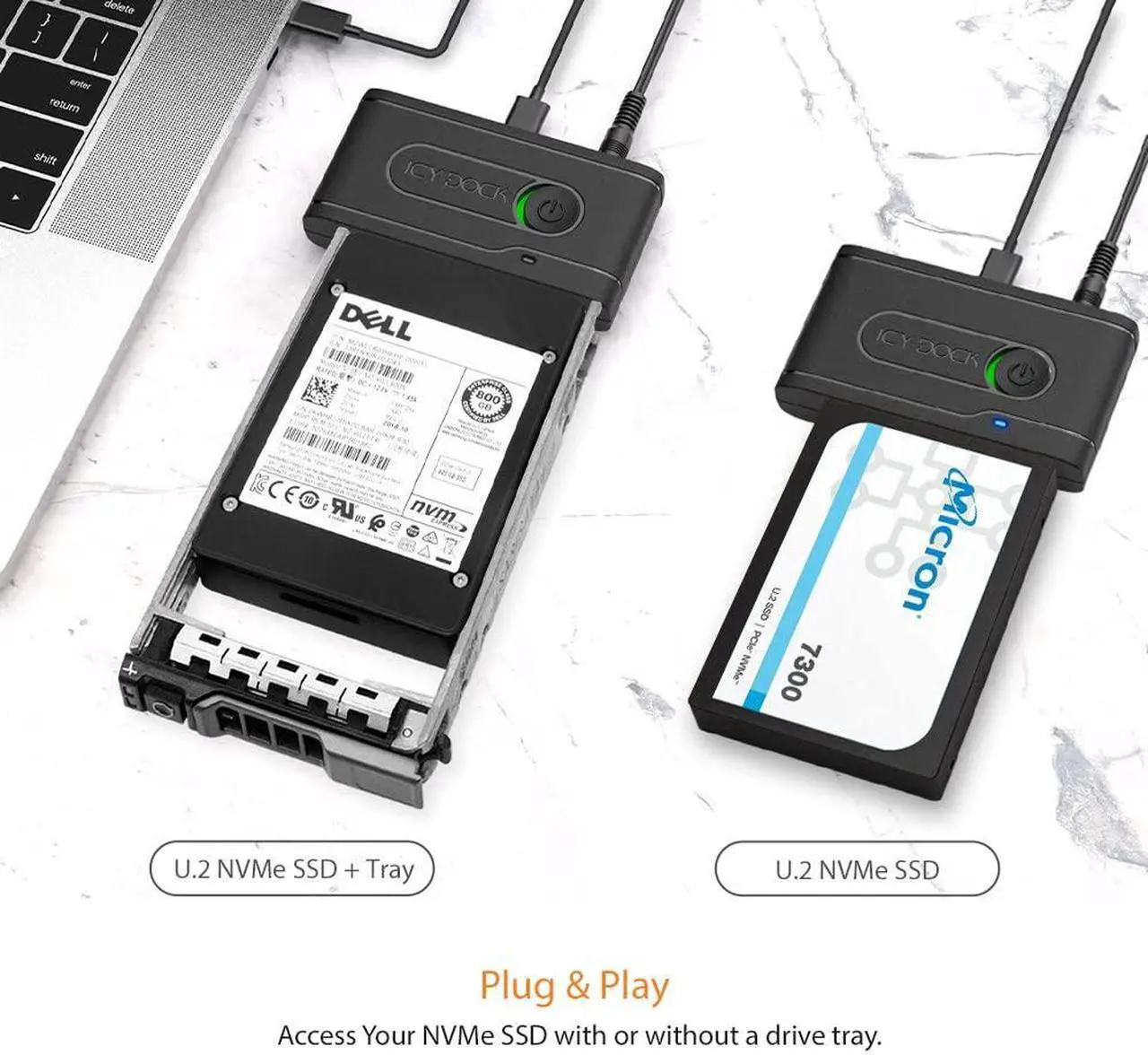 Alt view image 8 of 13 - EZ-ADAPTER EX MB931U-1VB R1 USB-C+A GEN 2 10GBPS U.2 NVME SSD