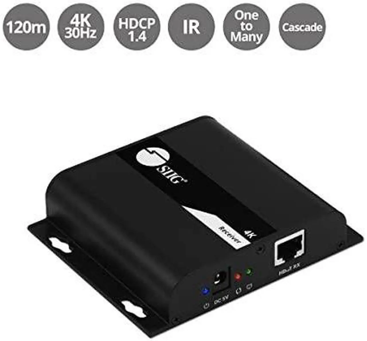 Alt view image 17 of 20 - SIIG HDMI 4K30Hz HDbitT over IP Extender - 120m - Extends HDMI audio/video signals up to 120m over cost effective Cat 6/7 cable, while maintaining signal strength and superior audio/video quality, 4K3