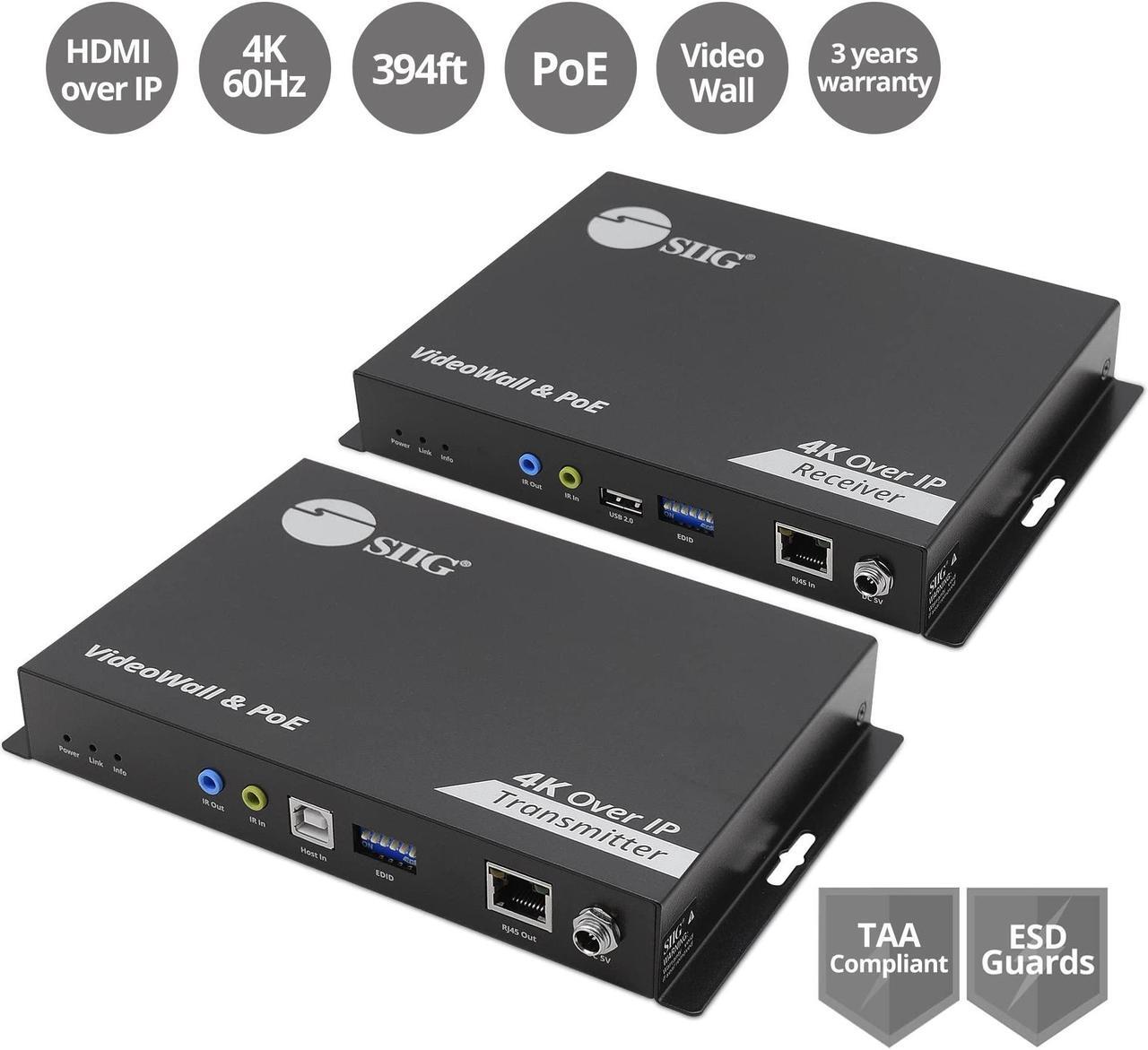 Alt view image 9 of 14 - SIIG 4K60Hz 18Gbps HDMI over IP Matrix Kit CEH28A11S1
