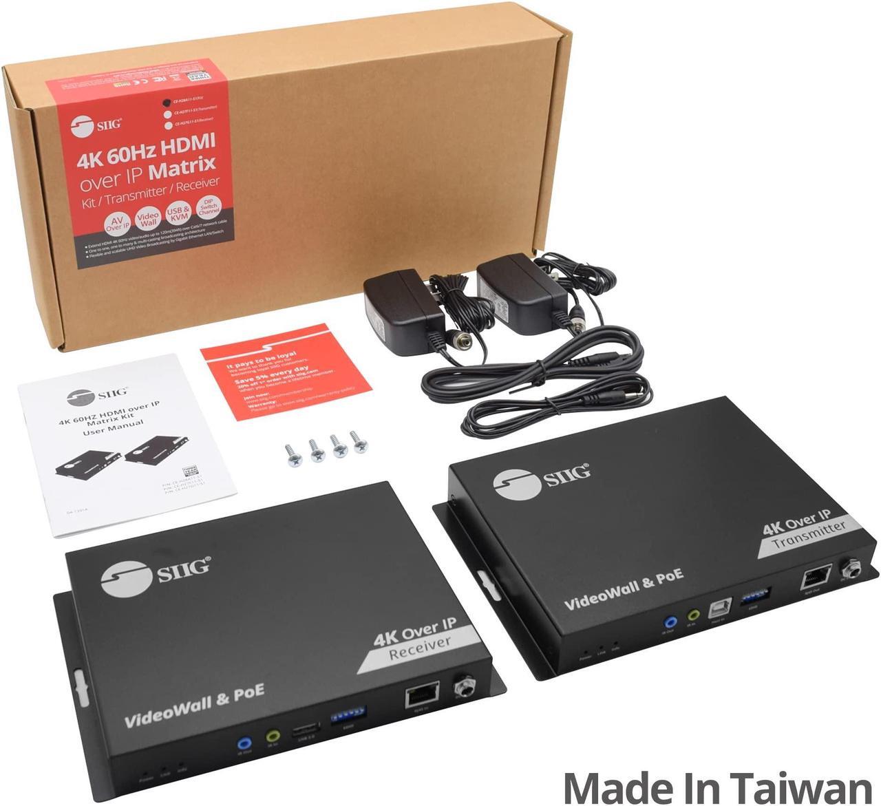 Alt view image 14 of 14 - SIIG 4K60Hz 18Gbps HDMI over IP Matrix Kit CEH28A11S1