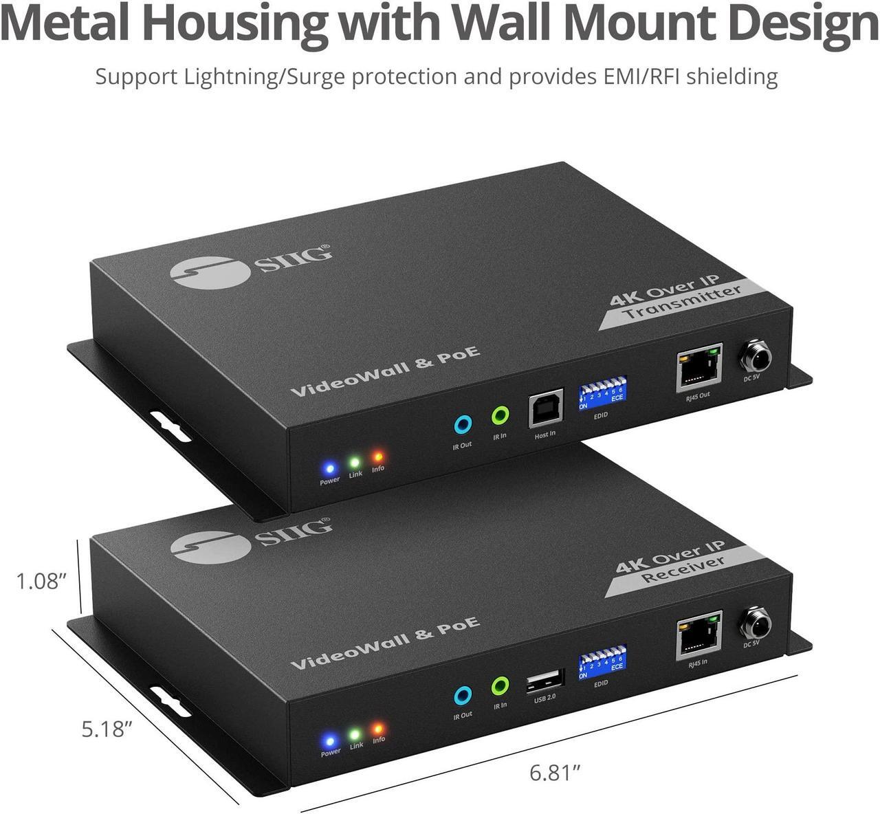 Alt view image 13 of 14 - SIIG 4K60Hz 18Gbps HDMI over IP Matrix Kit CEH28A11S1