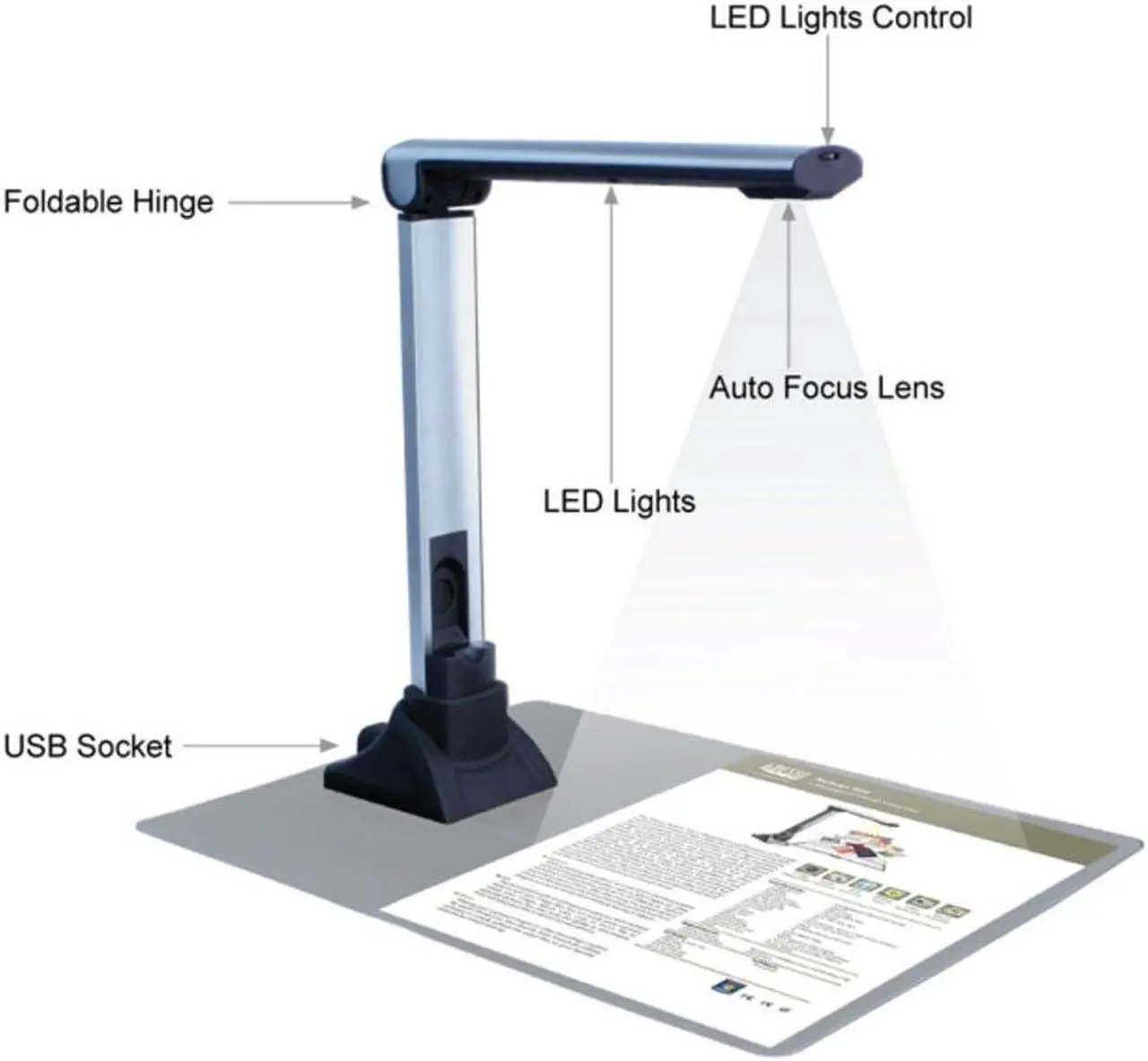 Alt view image 19 of 19 - Adesso NuScan 500A 5 MP AF Visual Presenter 5 MP AF Visual Presenter