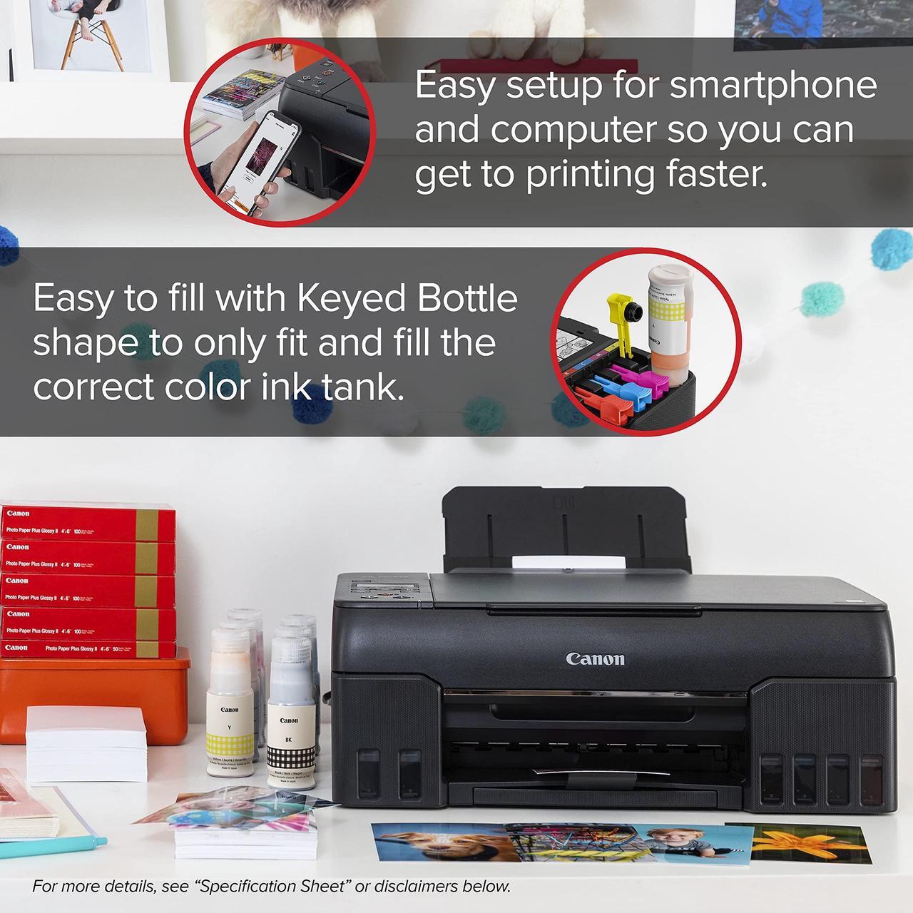 Alt view image 16 of 20 - Canon PIXMA G620 Wireless MegaTank Photo AIO Color Inkjet Printer #4620C002