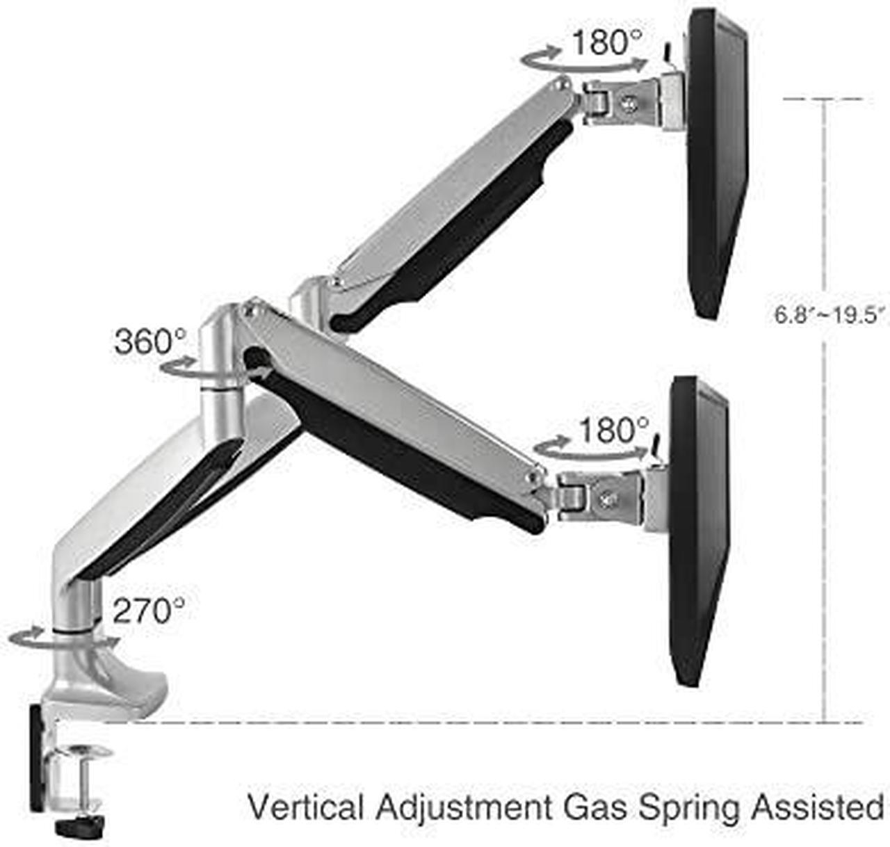 Alt view image 15 of 18 - SIIG CE-MT2E12-S1 High Premium Aluminum Gas Spring Desk Mount - Dual Monitor, VESA (75x75/100x100)