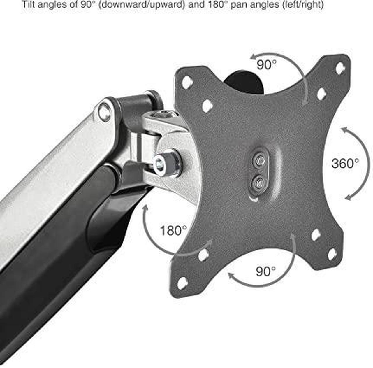 Alt view image 18 of 18 - SIIG CE-MT2E12-S1 High Premium Aluminum Gas Spring Desk Mount - Dual Monitor, VESA (75x75/100x100)