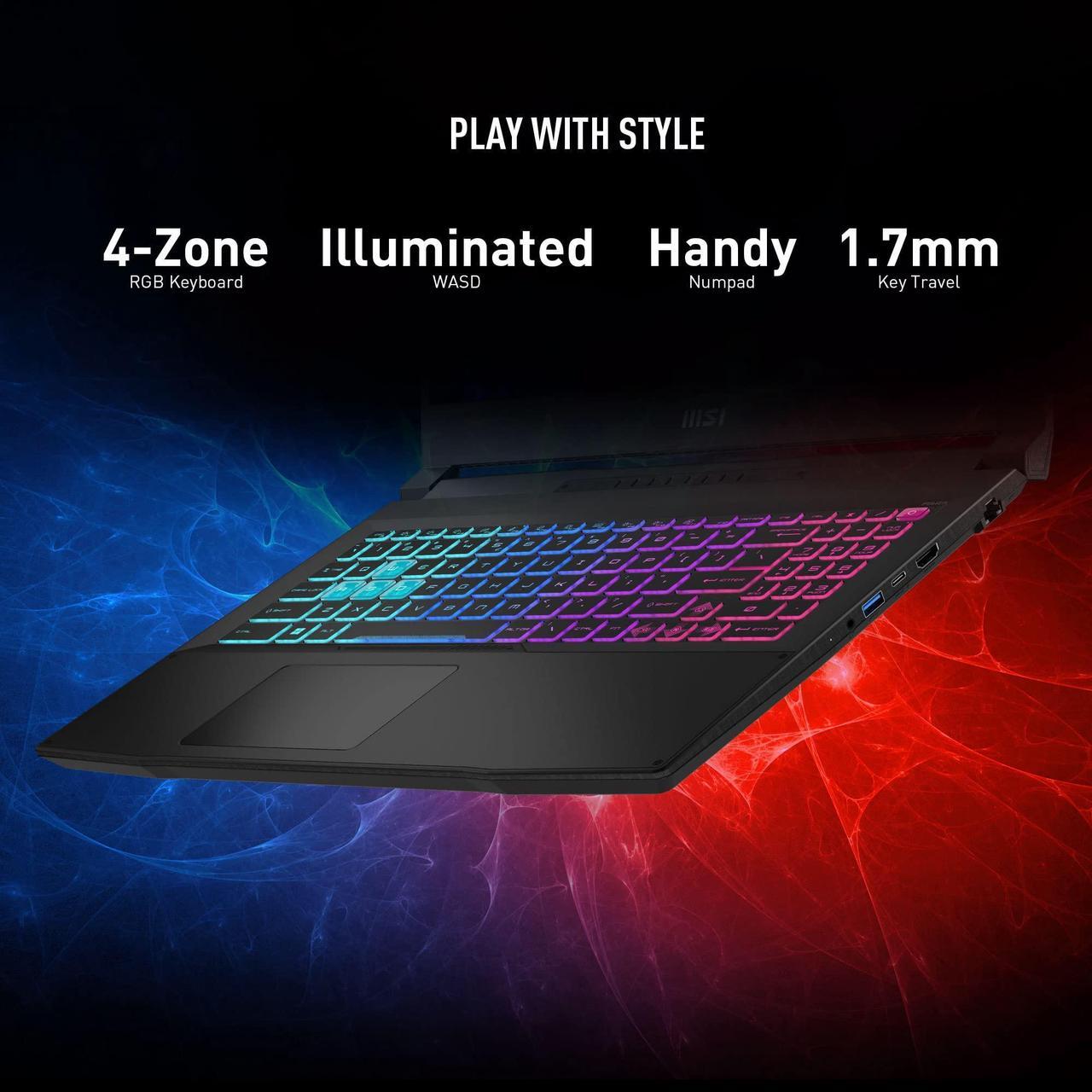 Alt view image 17 of 20 - MSI - Katana 15 B13VFK-1264US 15.6" 144 Hz IPS - Intel Core i7 13th Gen 13620H (2.40GHz) - GeForce RTX 4060 Laptop GPU - 16 GB DDR5 - 1 TB PCIe SSD - Windows 11 Pro 64-bit - Gaming Laptop (Katana 15 B13VFK-1264US )