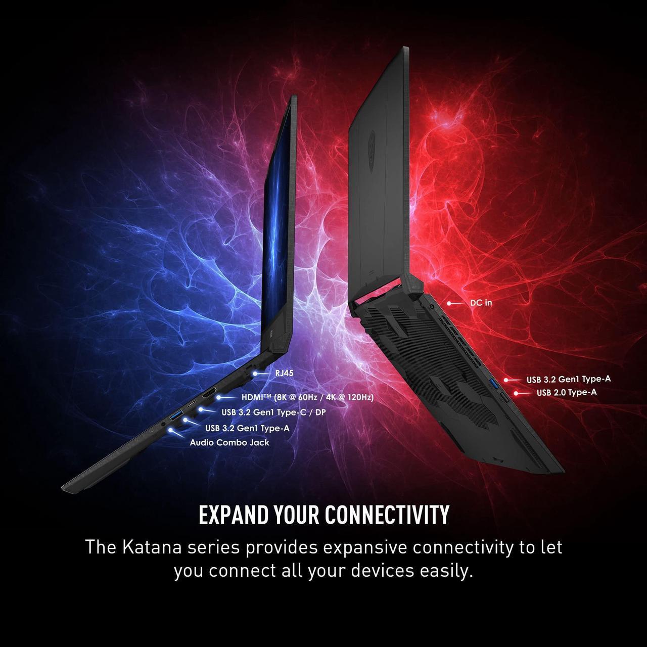 Alt view image 18 of 20 - MSI - Katana 15 B13VFK-1264US 15.6" 144 Hz IPS - Intel Core i7 13th Gen 13620H (2.40GHz) - GeForce RTX 4060 Laptop GPU - 16 GB DDR5 - 1 TB PCIe SSD - Windows 11 Pro 64-bit - Gaming Laptop (Katana 15 B13VFK-1264US )