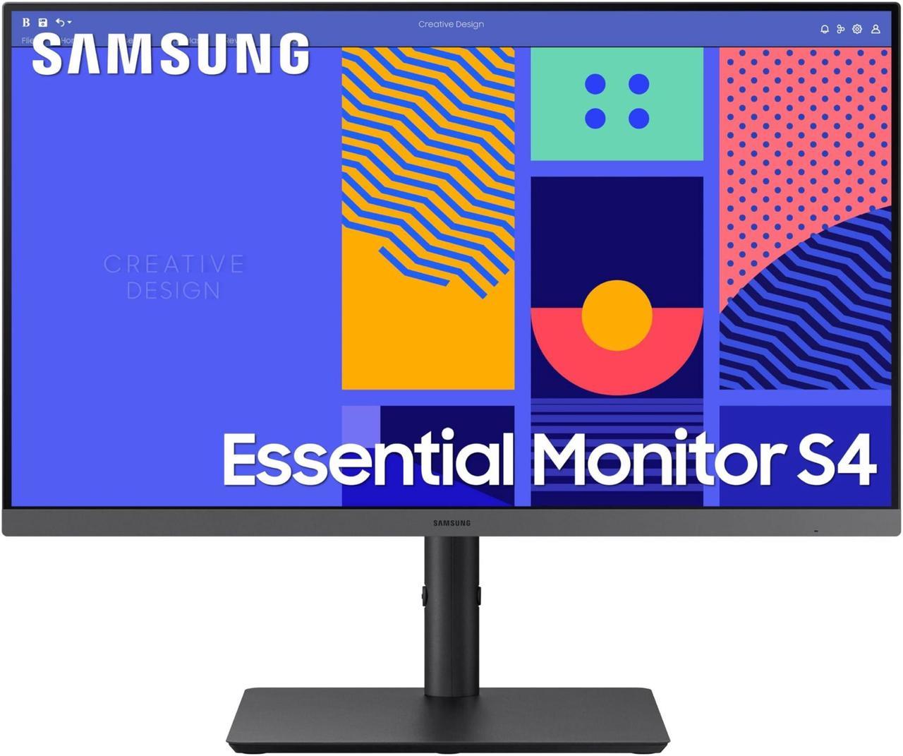 SAMSUNG 24-Inch S43GC Series Business Essential Computer Monitor, IPS Panel, Height Adjustable Stand, Triple Input, New DisplayPort, 100Hz, AMD FreeSync, Advanced Eye Care LS24C432GANXZA