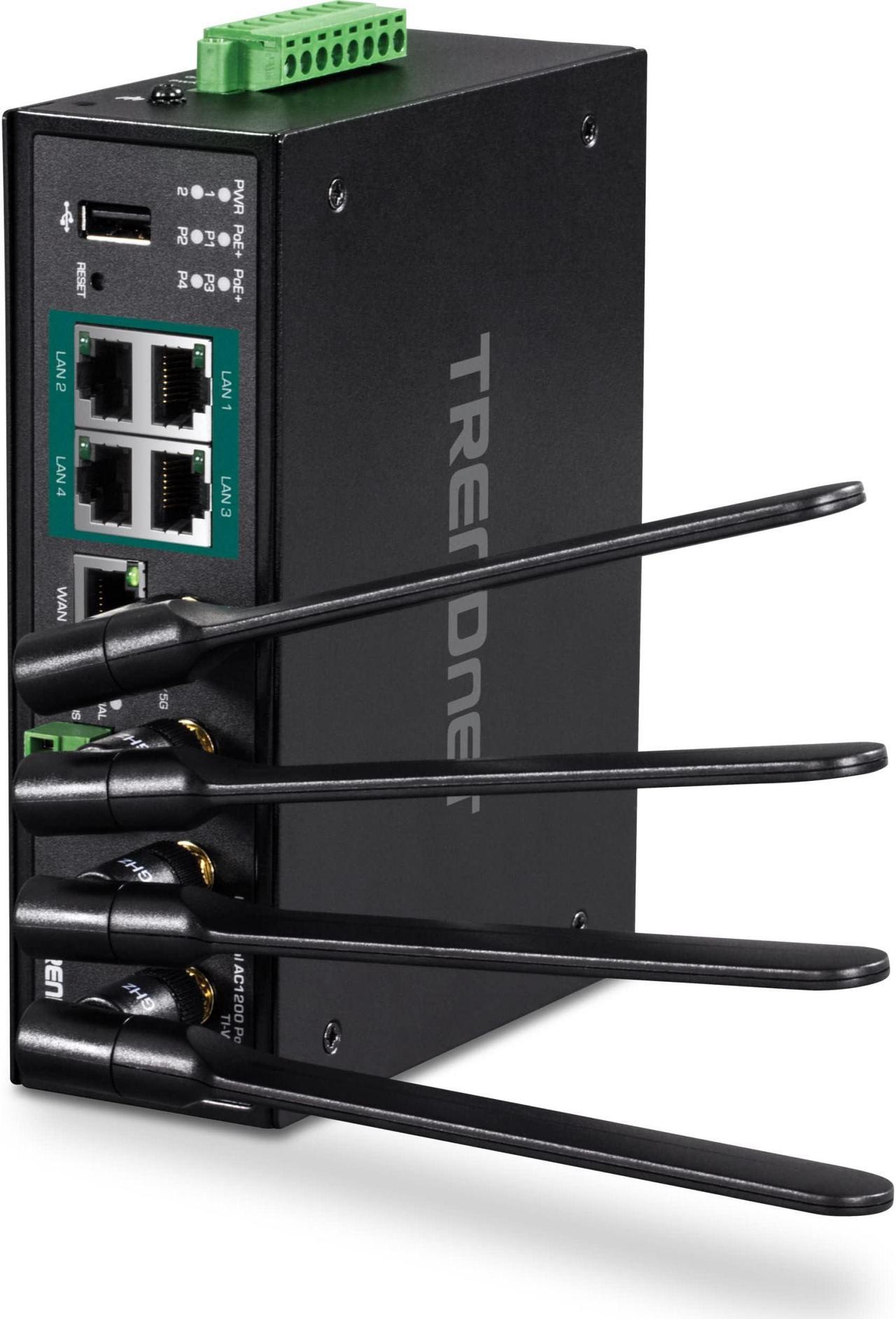 Alt view image 18 of 20 - TRENDnet TI-WP100, Industrial AC1200 Wireless Gigabit PoE+ Router