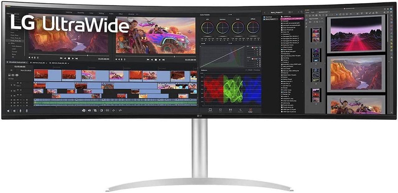 Alt view image 3 of 4 - LG 49BQ95C-W 49" Class Dual Quad HD DQHD Curved Screen LCD Monitor 32:9 49BQ95CW