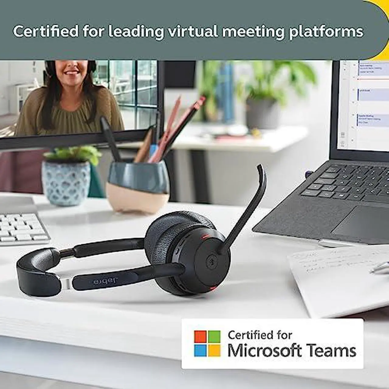 Alt view image 8 of 10 - Jabra Evolve2 55 Stereo UC Wireless Headset with Link380a (25599-989-999-01)