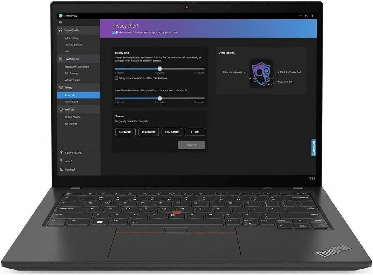 Alt view image 14 of 17 - Lenovo ThinkPad T14 Gen 4 - 14" - AMD Ryzen 5 Pro - 7540U - 16 GB R (21K30004US)