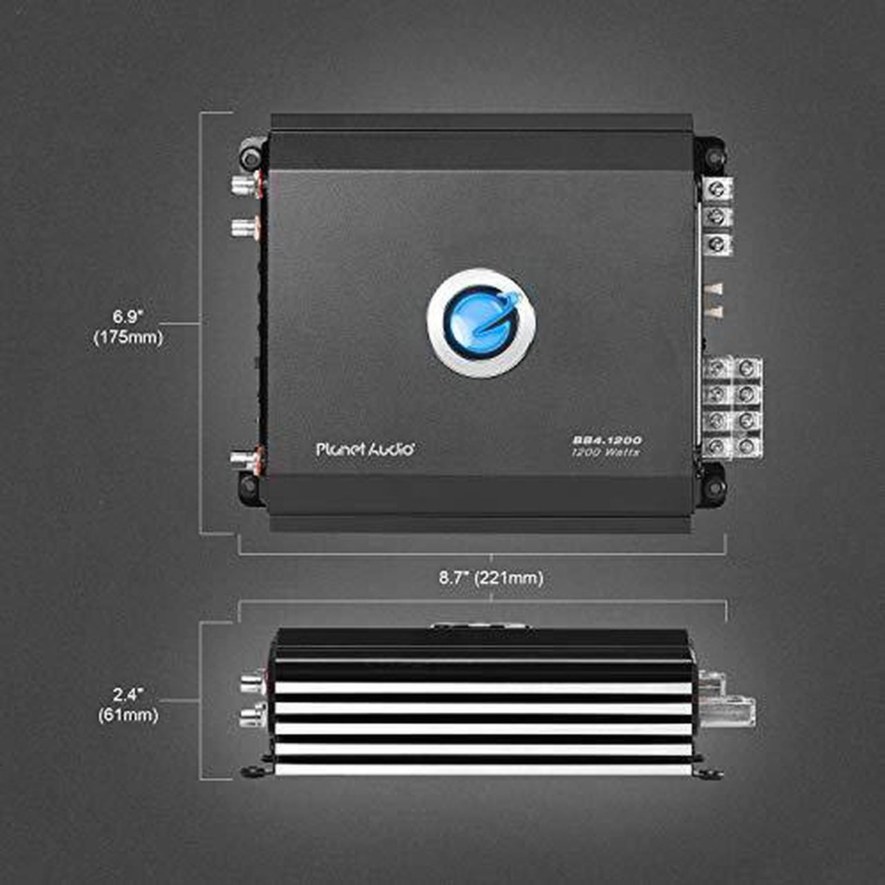 Alt view image 12 of 13 - Planet Audio BB1200.4 1200W 4 Channel Amplifier Amp with 8 Gauge Amp Kit