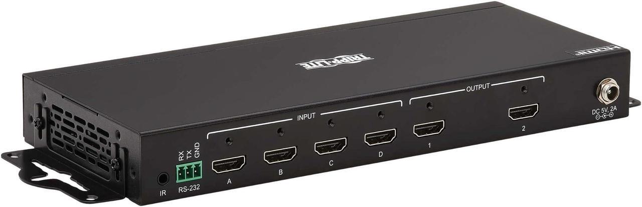 Alt view image 11 of 16 - Tripp Lite 4x2 HDMI Matrix Switch/Splitter with Remote Control and Multi-Resolution Support, 4K 60 Hz, HDR, 4:4:4, TAA - 3840 x 2160 - 4K - 1080p2 x 2 - Display, Digital Signage, Computer, Blu-ray Dis
