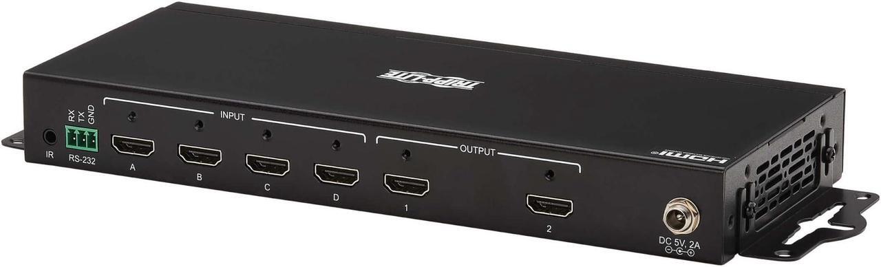 Alt view image 12 of 16 - Tripp Lite 4x2 HDMI Matrix Switch/Splitter with Remote Control and Multi-Resolution Support, 4K 60 Hz, HDR, 4:4:4, TAA - 3840 x 2160 - 4K - 1080p2 x 2 - Display, Digital Signage, Computer, Blu-ray Dis