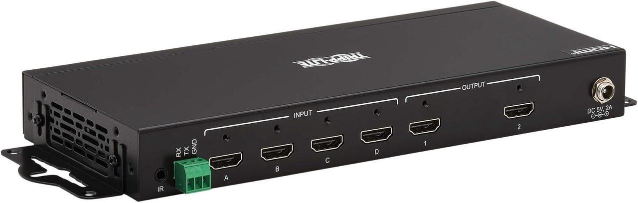 Alt view image 15 of 16 - Tripp Lite 4x2 HDMI Matrix Switch/Splitter with Remote Control and Multi-Resolution Support, 4K 60 Hz, HDR, 4:4:4, TAA - 3840 x 2160 - 4K - 1080p2 x 2 - Display, Digital Signage, Computer, Blu-ray Dis