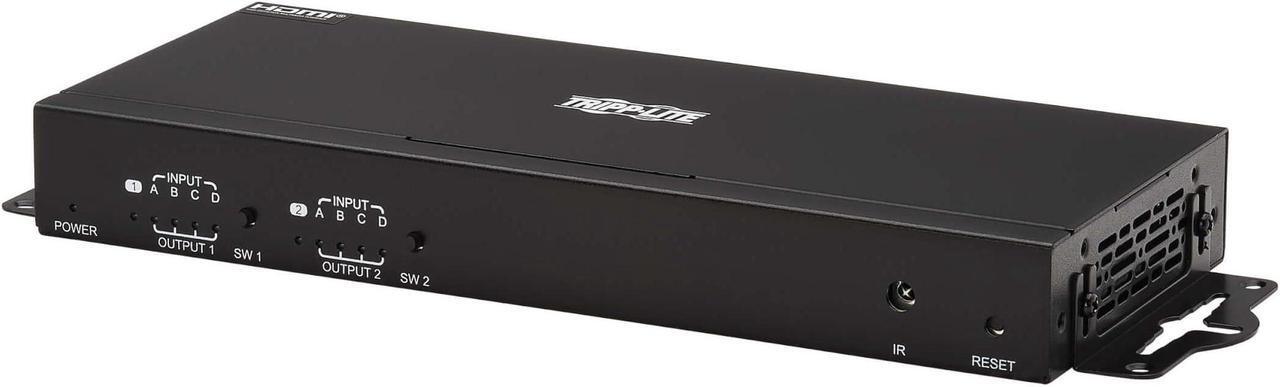 Alt view image 16 of 16 - Tripp Lite 4x2 HDMI Matrix Switch/Splitter with Remote Control and Multi-Resolution Support, 4K 60 Hz, HDR, 4:4:4, TAA - 3840 x 2160 - 4K - 1080p2 x 2 - Display, Digital Signage, Computer, Blu-ray Dis