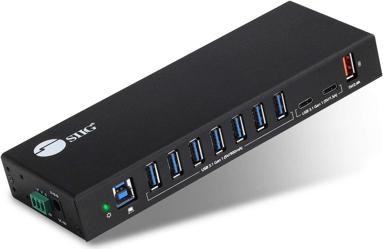 Alt view image 12 of 17 - SIIG AC IDUS0811S1 10PT Industrial USB Gen 1 Hub w Dual USBC  65W Charging