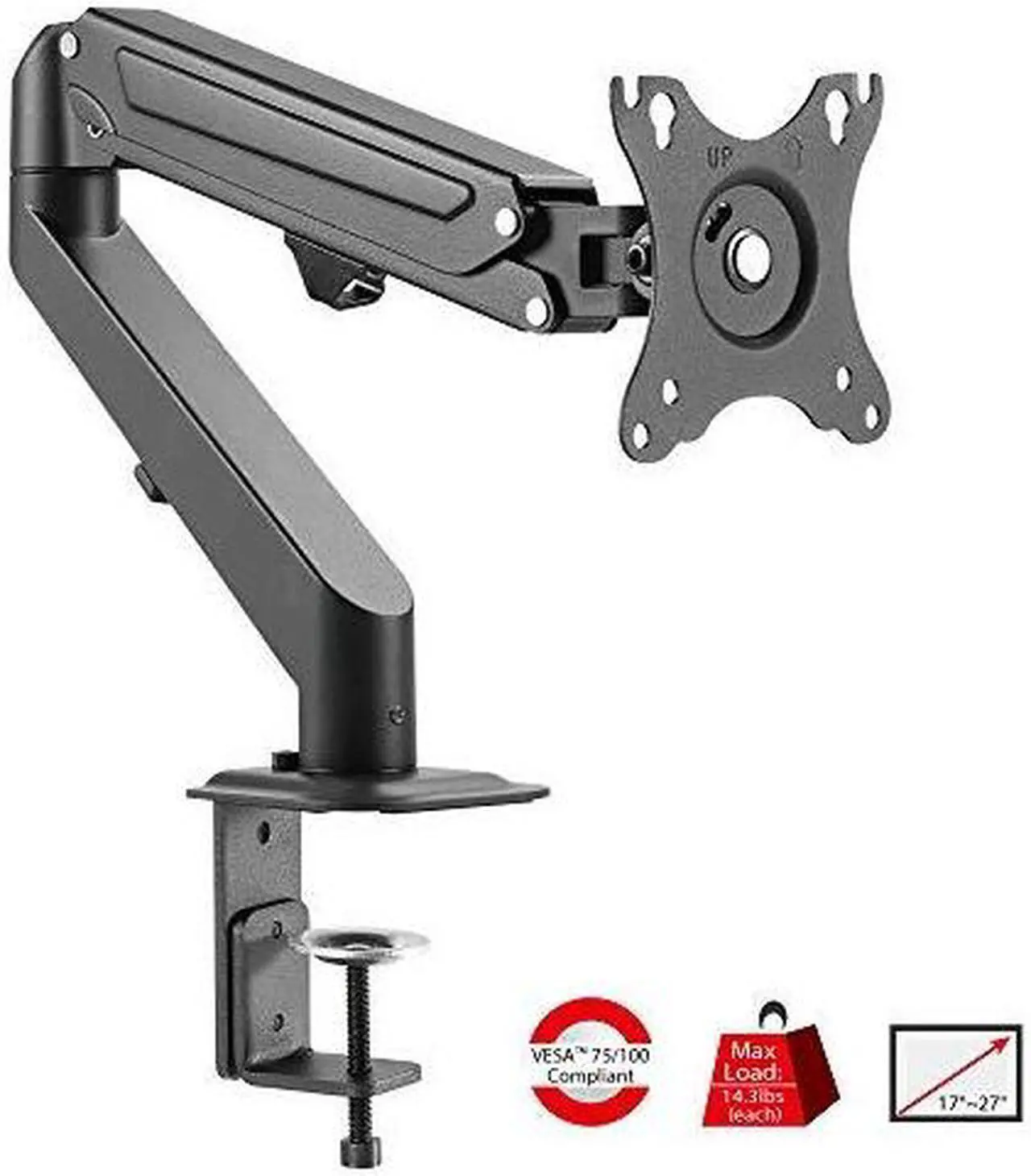 Alt view image 4 of 5 - Siig Single Monitor Gas Spring Desk Mount
