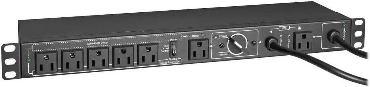 Alt view image 7 of 20 - Tripp Lite PDU Hot Swap with Manual Bypass 15A 6 5-15R 2 5-15P Inputs PDUB151U