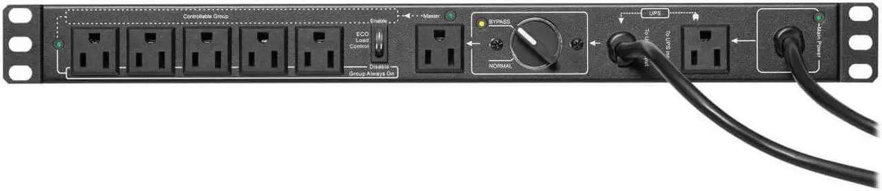 Alt view image 8 of 20 - Tripp Lite PDU Hot Swap with Manual Bypass 15A 6 5-15R 2 5-15P Inputs PDUB151U