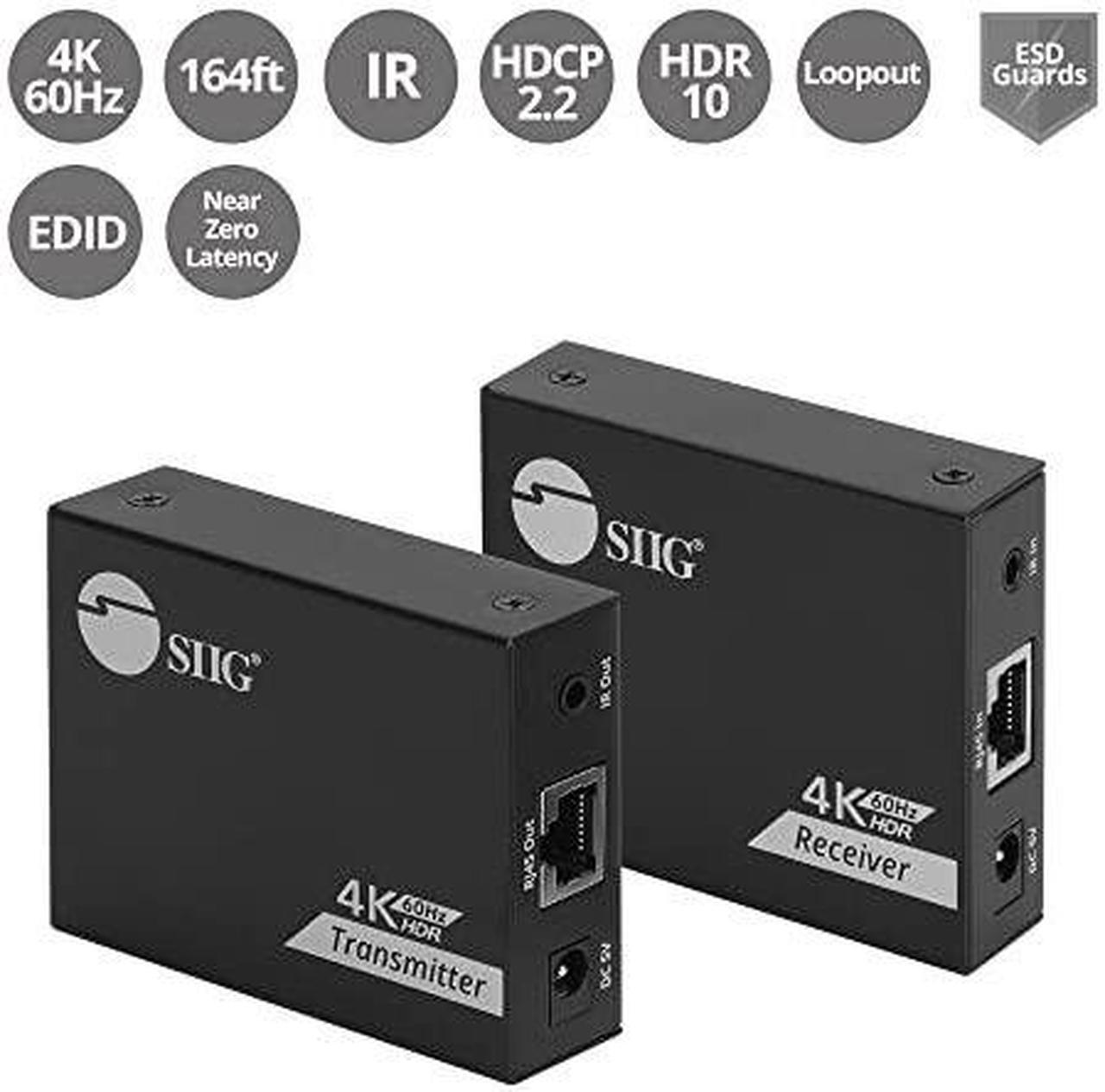Alt view image 14 of 19 - SIIG 4K60Hz HDMI over Cat6 Extender with Loopout & IR 50m CEH27K11S1