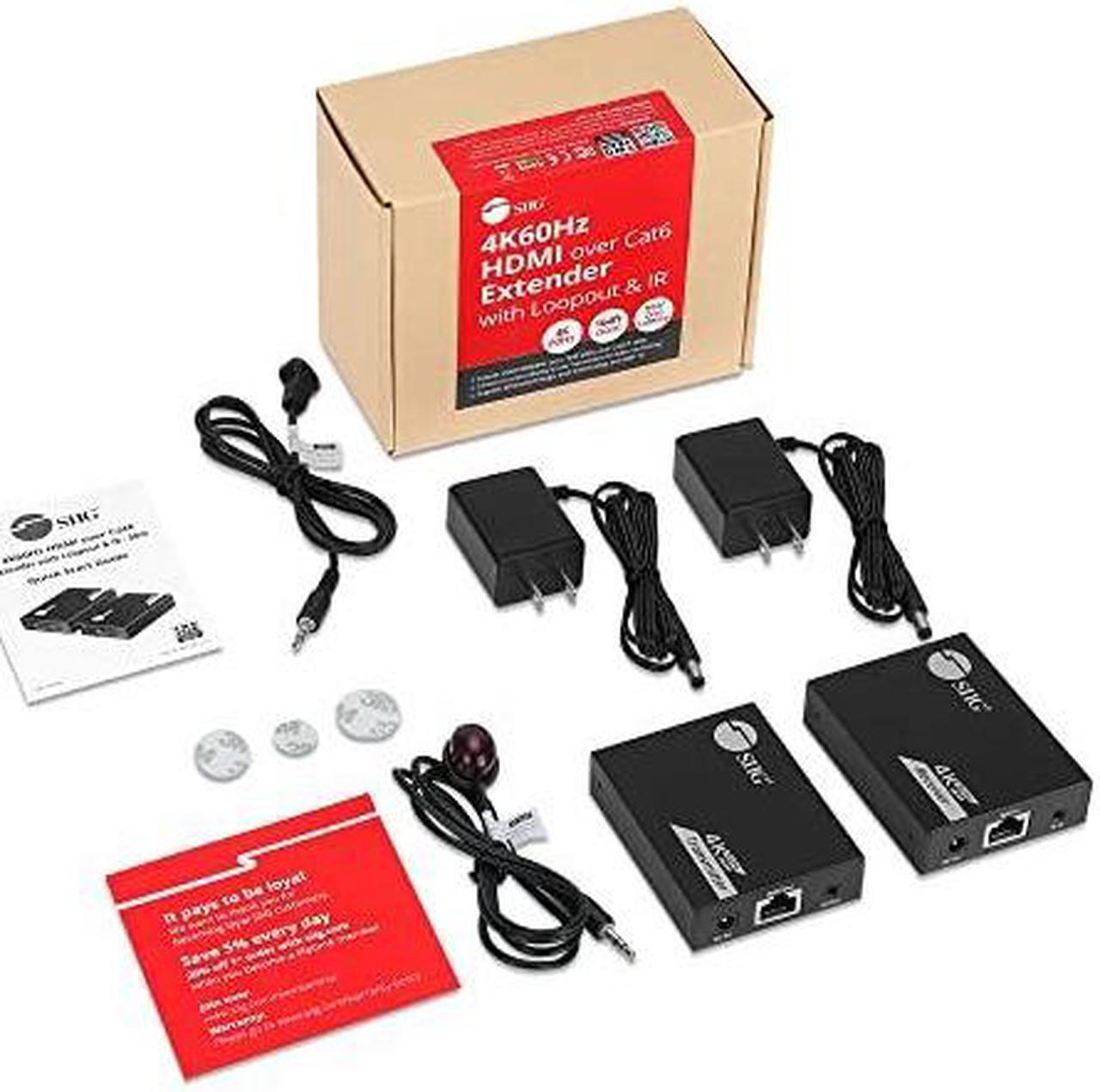 Alt view image 19 of 19 - SIIG 4K60Hz HDMI over Cat6 Extender with Loopout & IR 50m CEH27K11S1