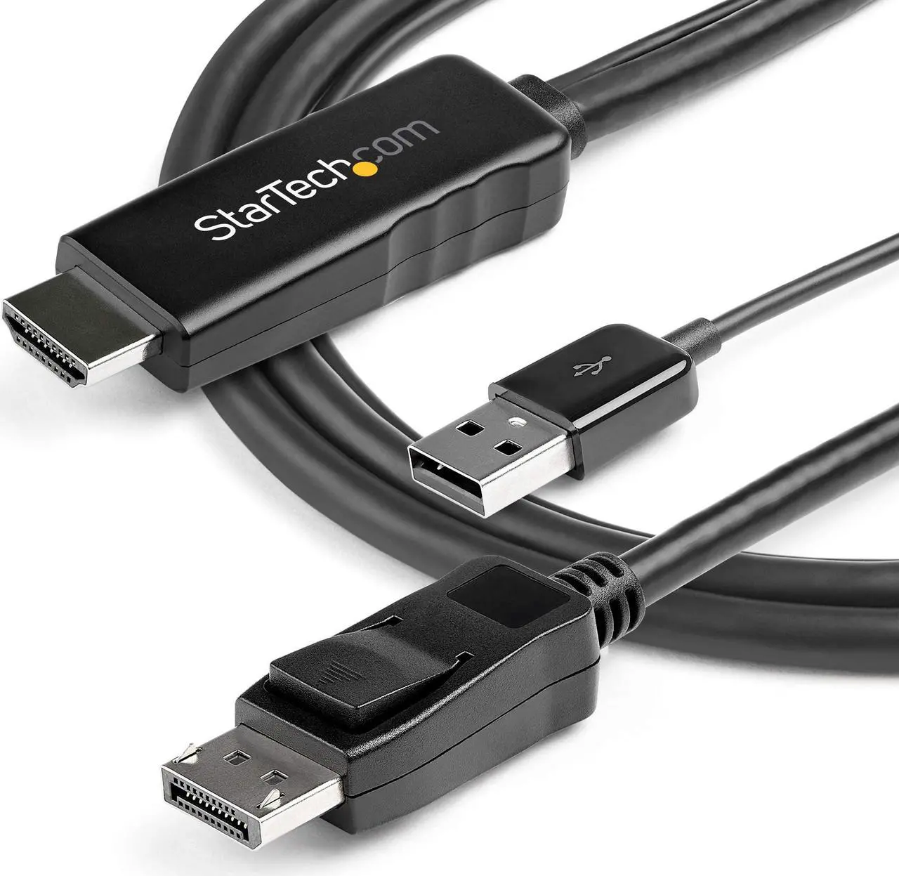 Alt view image 12 of 13 - StarTech.com 3 m 9.8 ft. HDMI to DisplayPort Cable 4K 30Hz USB-powered Active HDMI to DisplayPort Cable HD2DPMM10 HD2DPMM3M