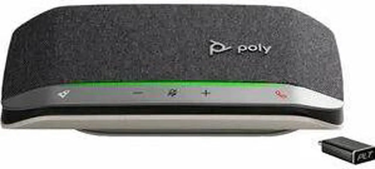 Alt view image 4 of 4 - Poly - Sync 20+ Bluetooth Speakerphone (Plantronics) - Personal Portable Speakerphone - USB-C Bluetooth Adapter - Connect to Your PC/Mac/Cell Phone - Works with Teams, Zoom & More, Black