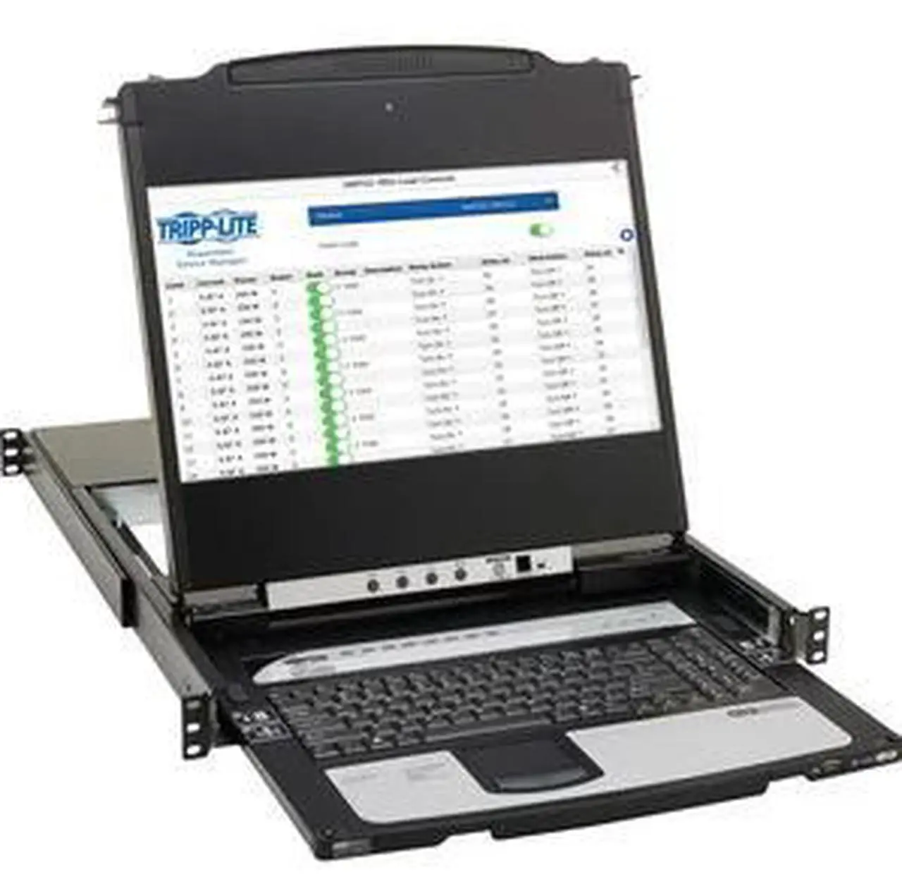 Alt view image 11 of 11 - Tripp Lite by Eaton 8-Port NetDirector DisplayPort KVM Switch Console with 17 in. LCD Dual Rail 1U Rack-Mount TAA B030DP0817D