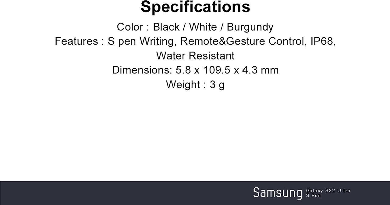 Alt view image 6 of 6 - Original Samsung Official Galaxy S22 Ultra S Pen Stylus (EJ-PS908) Burgundy