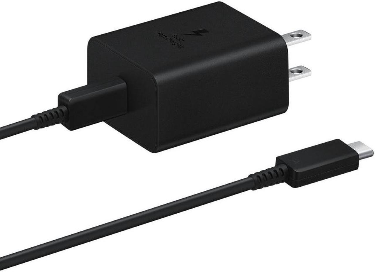 Main image of Original Samsung Official 45W Power Adapter with Dual Type-C 5A Cable (EP-T4510) - Black