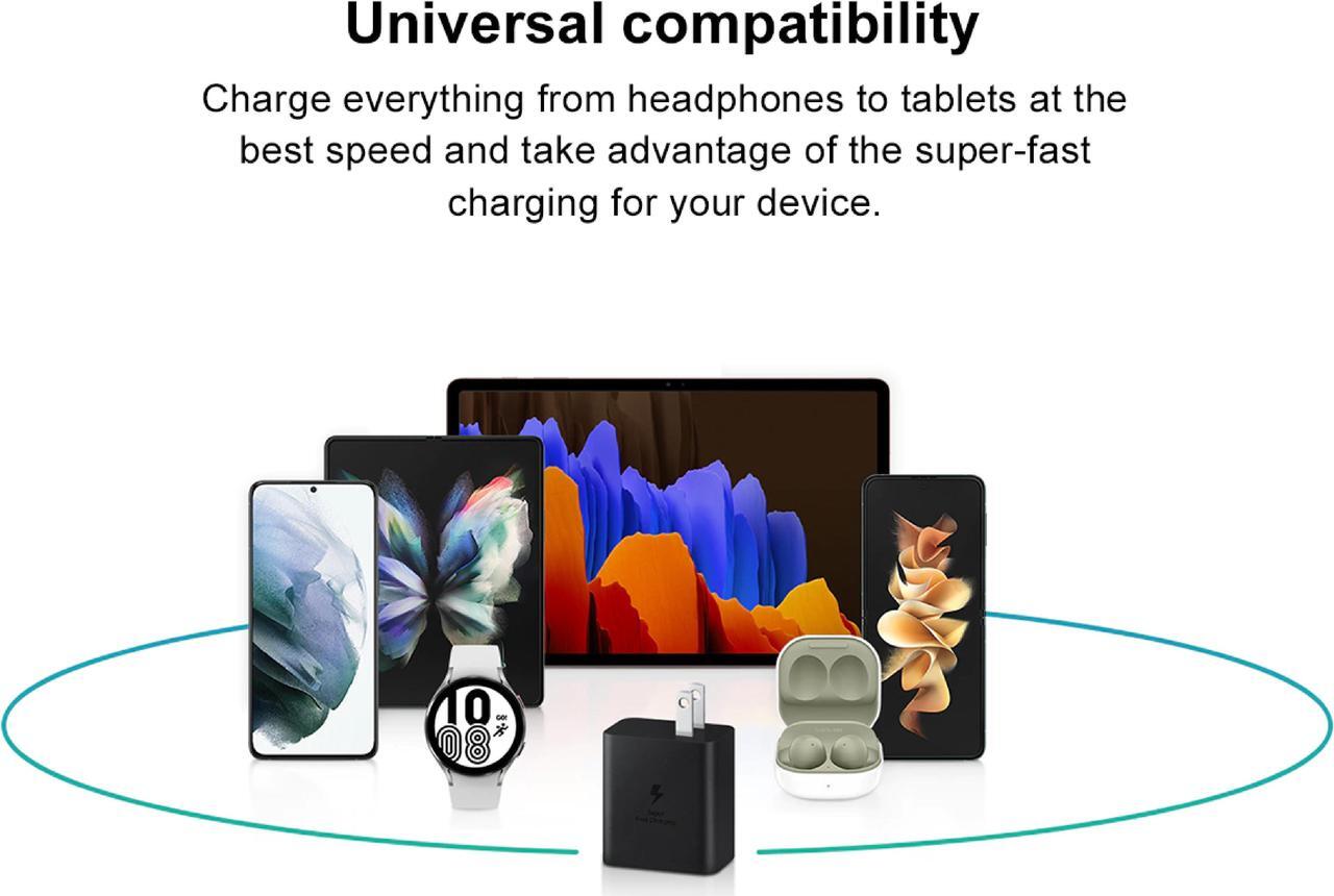 Alt view image 4 of 7 - Original Samsung Official 45W Power Adapter with Dual Type-C 5A Cable (EP-T4510) - Black