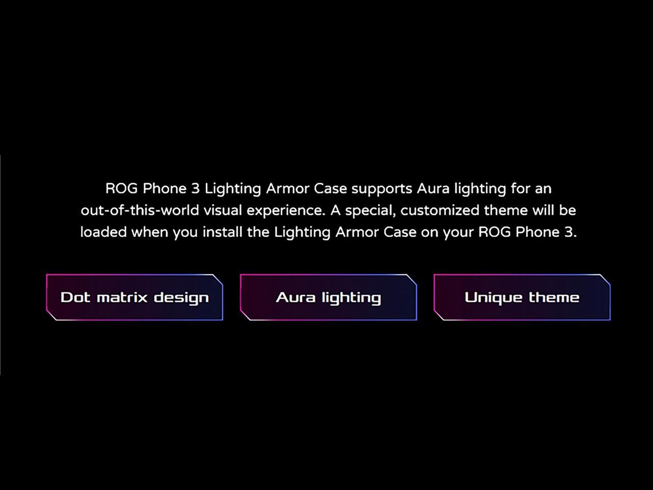 Alt view image 4 of 7 - Original ASUS Official ROG Phone 3 ZS661KS Lighting Armor Case