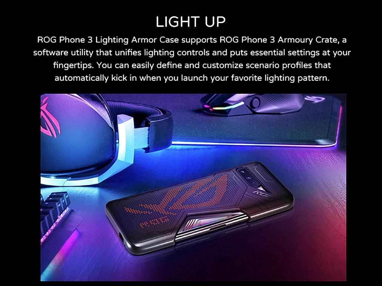 Alt view image 6 of 7 - Original ASUS Official ROG Phone 3 ZS661KS Lighting Armor Case