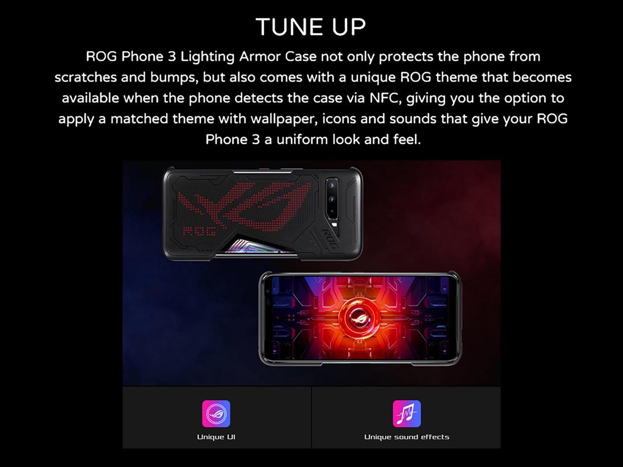 Alt view image 7 of 7 - Original ASUS Official ROG Phone 3 ZS661KS Lighting Armor Case