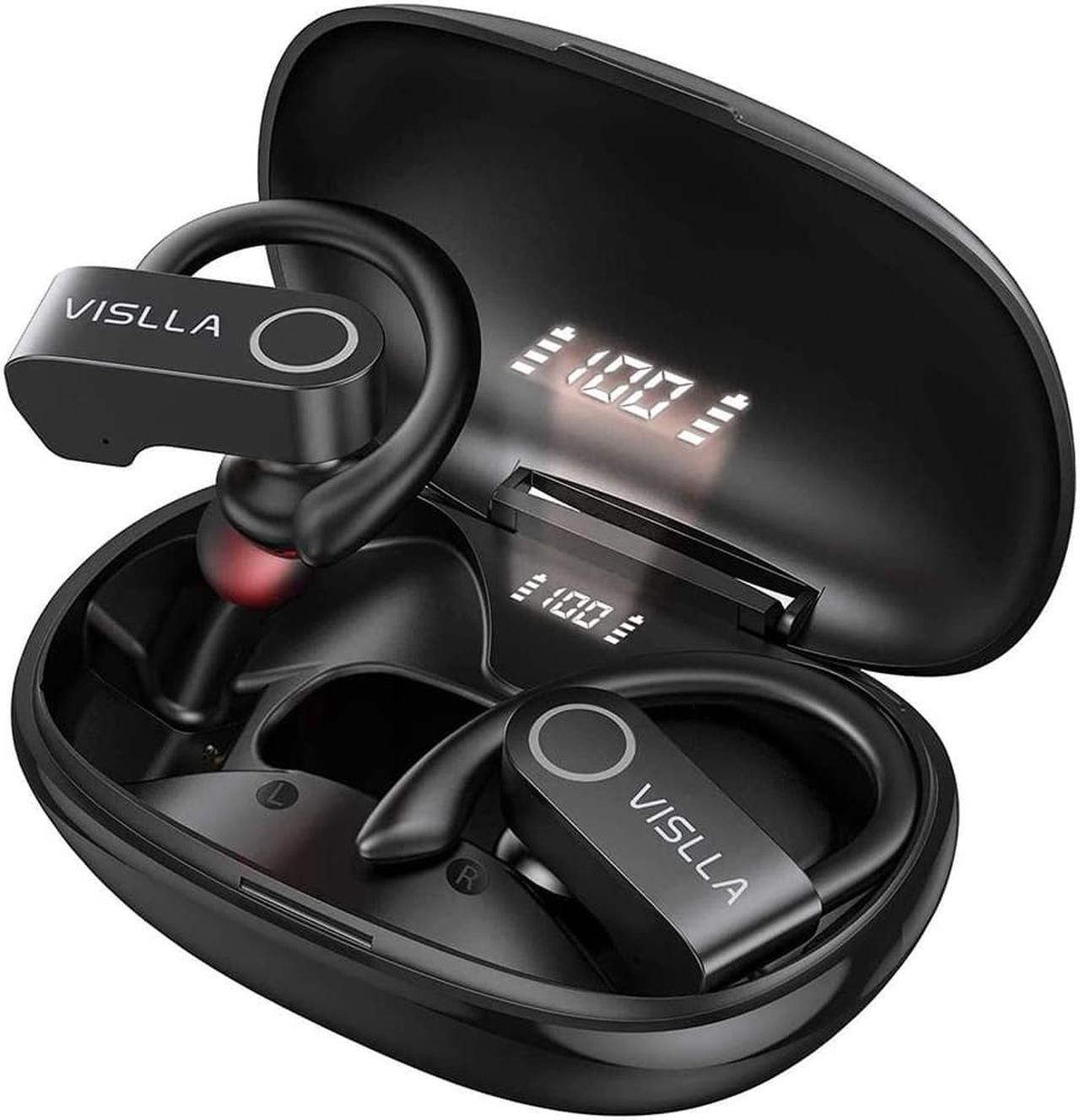 Wireless earbuds,Bluetooth earbuds,VISLLA A9S bluetoot headphones,11 hours Super long music time,Hifi Stereo Heavy Bass,Sweatproof,Low Latency,for Workout/Running