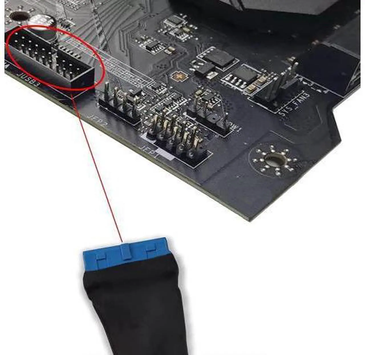Alt view image 5 of 6 - DIXSG USB 3.0 Header Extension Cable, 19/20 Pin 1 to 2 Y Splitter Internal Extension Adapter DIY(5.9 inch)