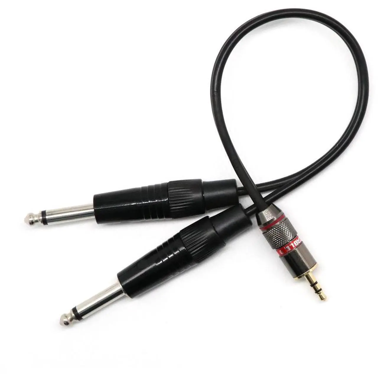 Alt view image 4 of 5 - DIXSG 3.5mm Stereo jack plug to 2x 6.35mm (1/4) mono jack plugs male audio cables