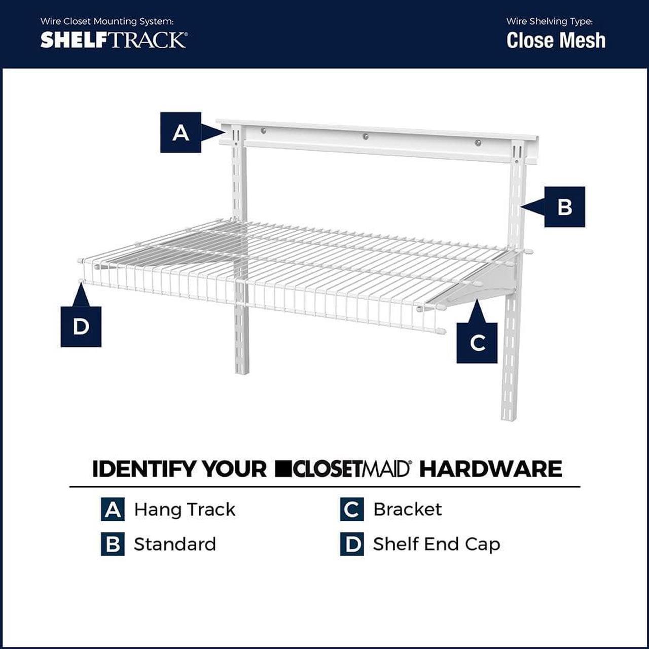 Alt view image 3 of 3 - Closetmaid 2854 Shelftrack 16 inch Locking Shelf Bracket White
