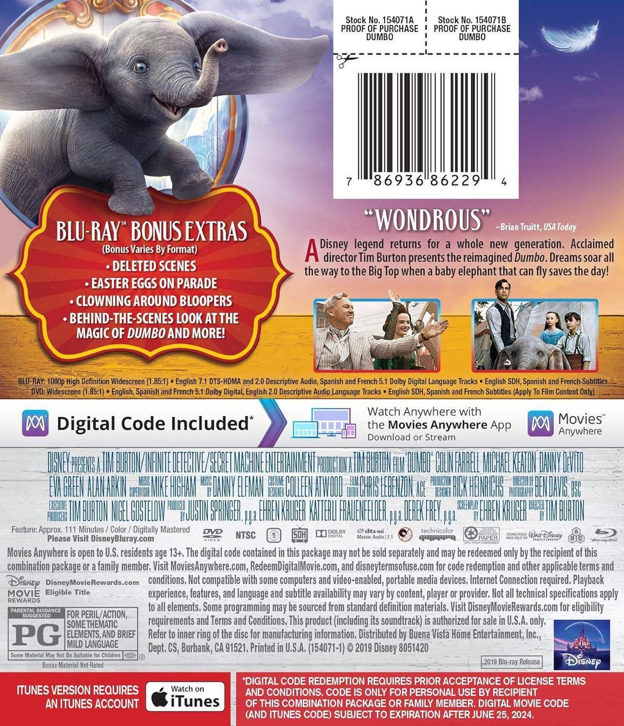 Alt view image 4 of 6 - Disney DUMBO [blu_ray] [2019]