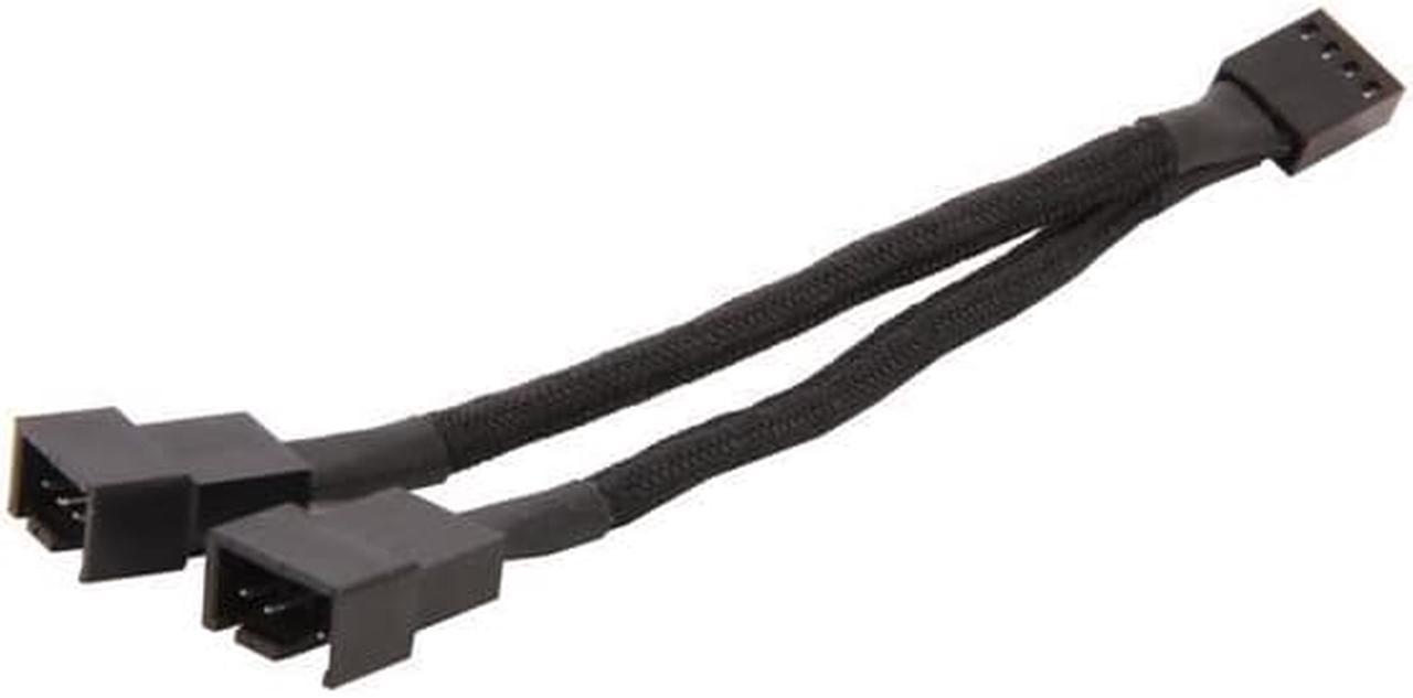 WISDUM Sleeved 1-to-2 Sleeved PWM Fan Splitter Cable Black