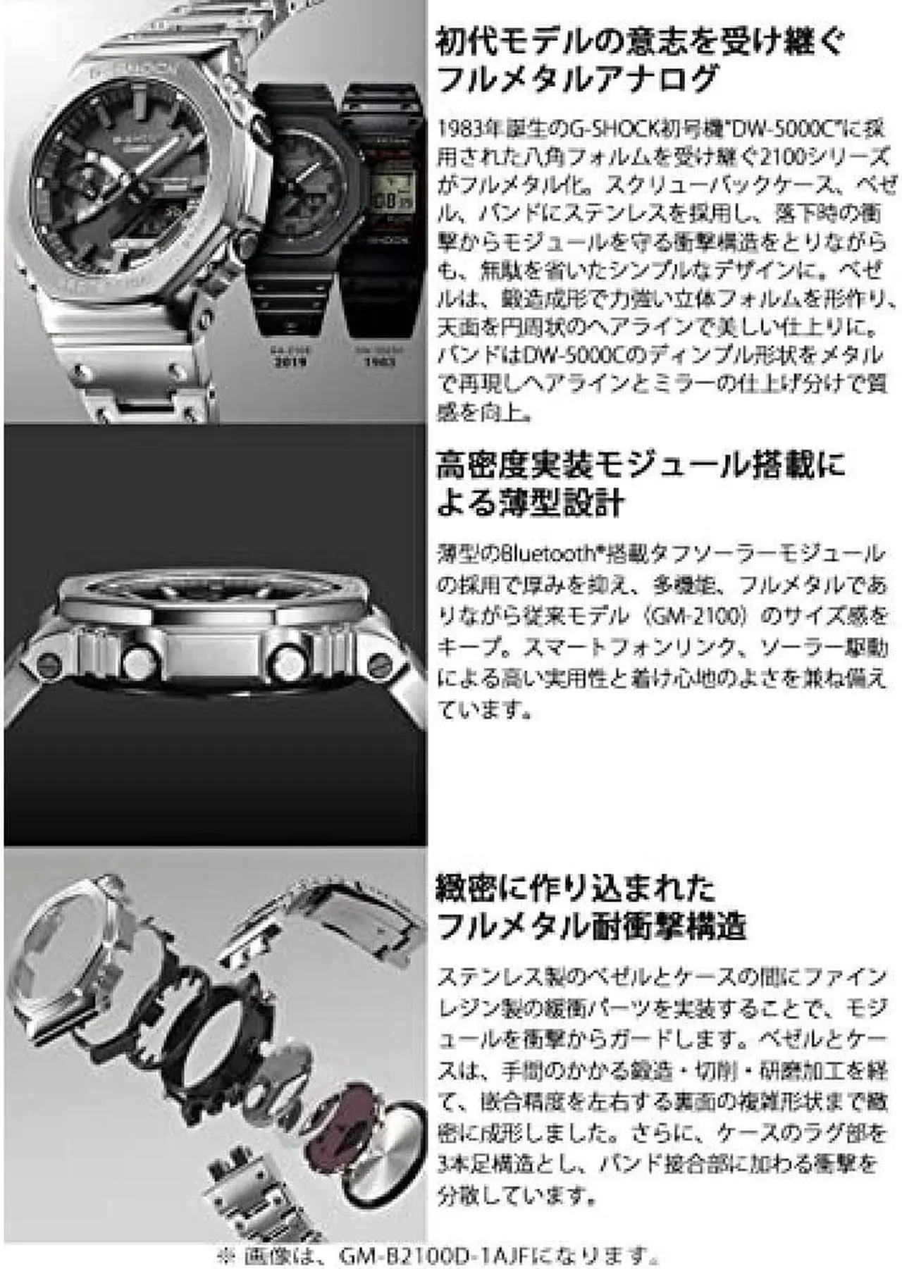 Alt view image 4 of 5 - Casio G-SHOCK Bluetooth Full Metal Solar GM-B2100BD-1AJF Men's Black