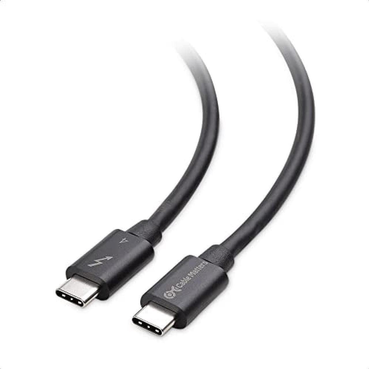 [Intel Thunderbolt Certified] Cable Matters Thunderbolt 4 Cable 1m 40 Gbps 8K 60Hz PD 100W Charging Thunderbolt 4 Cable USB4, Thunderbolt 3 and USB-C Backward Compatible Black